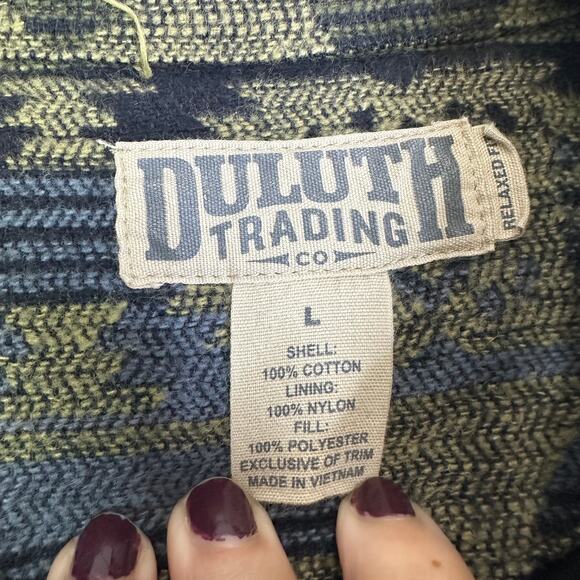 Duluth Trading Jacket Snap Button Aztec Western Tribal Quilt Lined Size Large - Picture 2 of 5